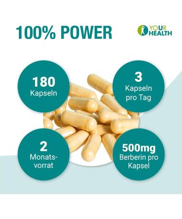  YOUR HEALTH BERBERIN HCL 500 mg vegetable capsules with chromium 360 capsules (pack of 2) - Buy Online on GoSupps.com