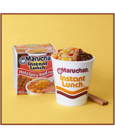 Ja Cor Instant Lunch Ramen Noodle Soup Hot and Spicy Beef Flavor Cup Noodles 2.25 oz Bulk Pack Bundle with 1-Set of Reusable Stainless Steel Chopsticks(12 Packs) - Buy Online on GoSupps.com
