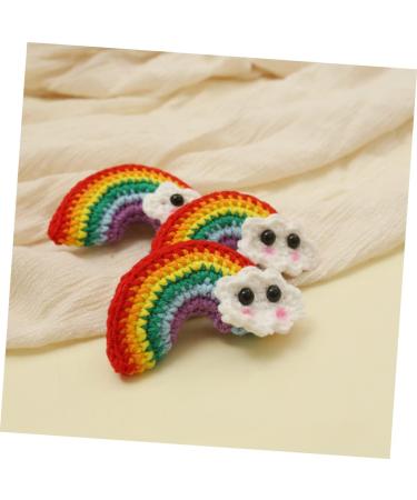 FRCOLOR 3 Pairs Rainbow Barrettes Braiding Hair Accessories Girl Hair Clips Hair Clips for Kids Cotton Rainbow Pendant Snap Side Clamp Rainbow Earring Ornaments Girl Hair Decor The Clouds - Buy Online on GoSupps.com