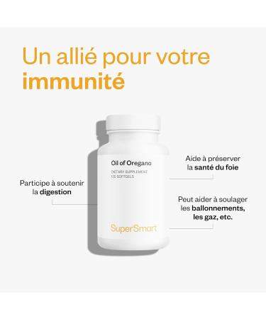 Huile Essentielle d'Origan en G lules - Aide Soutenir une Bonne Digestion - Sant du Foie - Standardis 40% de Carvacrol - Efficacit Optimale - Sans Gluten - Supersmart - Buy Online on GoSupps.com