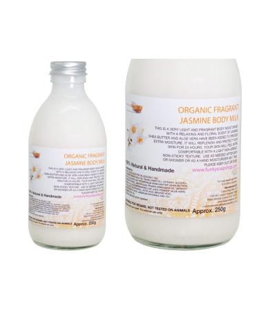 Funky Soap Organically scented jasmine body milk plastic free glass bottle with 250 ml
