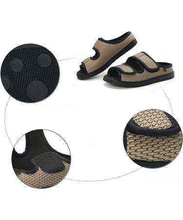 Yytcsjz Diabetic Orthopedic Slippers for Swollen Feet | Adjustable Walking Shoes for Elderly | Comfy & Breathable | Plantar Fasciitis Relief | Khaki, Size 24cm - Buy Online on GoSupps.com