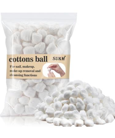 Sukh Cotton Balls - 250 Count Cotton Ball Absorbent Cotton Balls Bulk for Face Small White Cotton Balls for Nail Polish Remover Mini Medium Makeup Remover Real Facial Soft Cotton Balls for Ears
