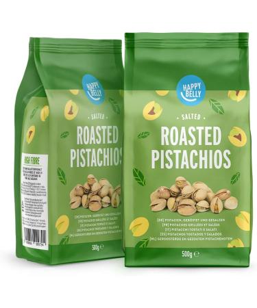 Amazon Brand - Happy Belly Roasted & Salted Pistachios 500g (Pack of 2) - Buy Online on GoSupps.com