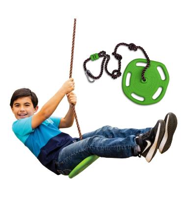 Swurfer Disco Tree Swing - Swing Sets for Backyard, Outdoor Swing, Swingset Outdoor for Kids, Easy Installation, Heavy Duty, Adjustable Climbing Rope, Weather Resistant, Up to 200lbs Disc Tree Swing
