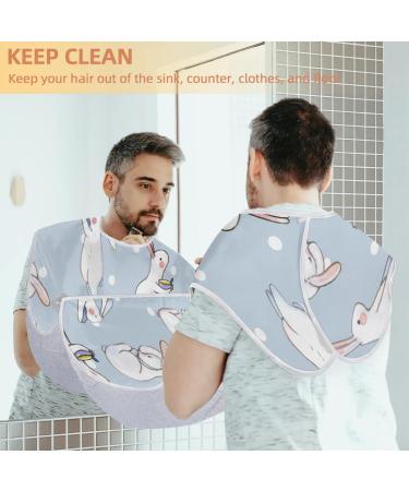 Rabbit Polka Dots Beard Bib Apron | Non-Stick Waterproof Grooming Cape for Men | Perfect Gifts for Shaving & Trimming - Buy Online on GoSupps.com