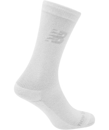 New Balance Unisex 3 Pack Crew Socks - Sporty Padded White UK Size | International Shipping Available - Buy Online on GoSupps.com