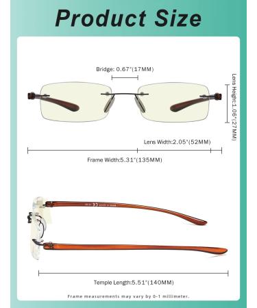Eyekepper Blue Light Filter Rimless Reading Glasses +0.75 - UV Protection & Stylish Transparent Arms - Shop Internationally - Buy Online on GoSupps.com