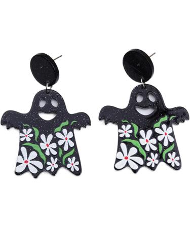 Feyley Halloween Cartoon Acrylic Earrings - Ghost Pumpkin Skull Dangle Jewelry Gift for Women & Girls | International Shipping - Buy Online on GoSupps.com