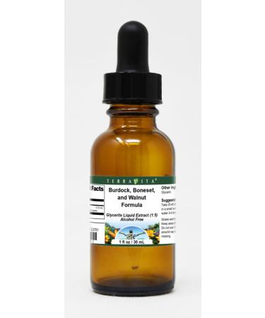 Terravita Burdock Boneset and Walnut Formula Glycerite Liquid Extract (1:5) - No Flavor (1 oz ZIN: 523781)