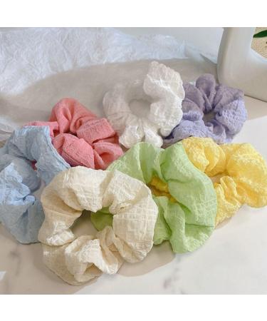 Polyester Plaid Scrunchies Fashion Elastic Hair Rubber Bands Hair Accessories Headwear Ponytail Holder(Light red) - Buy Online on GoSupps.com