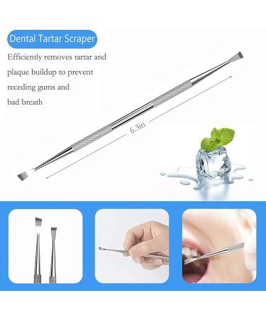 AFTREN Double Headed Tarter scraper Dental Tooth Scaler Plaque Remover (Perfect for Cats and Dogs) Stainless Steel Teeth Cleaning Tool (Silver) - Buy Online on GoSupps.com