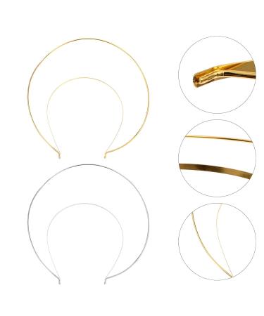 Solustre Angel Headband Gold Crown Tiara - Elegant Headpiece for Women Bride Cosplay & Halloween (2PCs Gold & Silver) - Buy Online on GoSupps.com