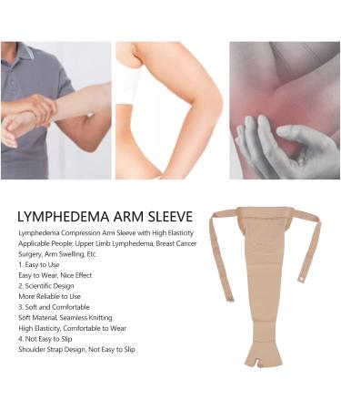 Lymphedema Arm Sleeve Breathable Soft Nylon Lightweight Portable Breast Cancer Arm Sleeve for Outdoor (Left Hand M) - Buy Online on GoSupps.com