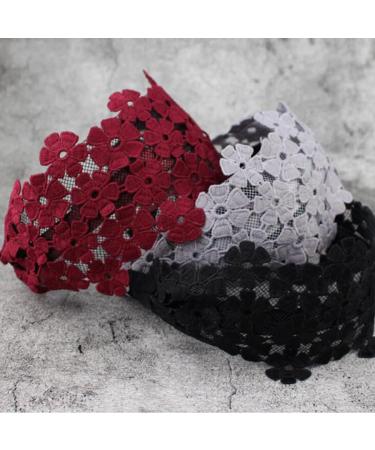 FZBNSRKO 5 Pcs Wide Lace Headband for Women and Girls - Non-Slip Floral Lace Headbands in Random Colors - Buy Online on GoSupps.com