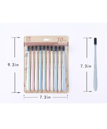 YAOSEN Eco-Friendly Wheat Straw Toothbrush - Bamboo Charcoal Soft Bristles (10-Pack) | Sustainable Oral Care - Buy Online on GoSupps.com