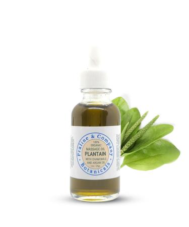 Plantain Massage Oil for Deep Relaxation and Wellness - Body Massage Oil with 100% Organic & Natural Ingredients - Handcrafted Body Oil with Plantain Leaves Argan Oil & Chamomile - 1oz Plantain 1 Ounce