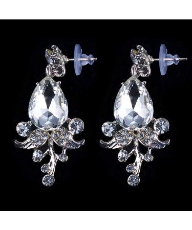 Mesfugw White Tiara and Crown Set - Pageant Crowns for Women and Girls, Princess Tiara with Earrings - Ideal Gift with Gift Box Packaging - Buy Online on GoSupps.com