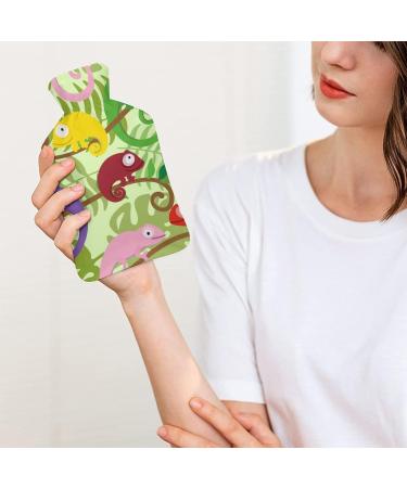 Hot Water Bottle with Lid - Animal Print Rubber Hot Water Bag for Pain Relief Cramps Foot Warmer & Therapy - Buy Online on GoSupps.com