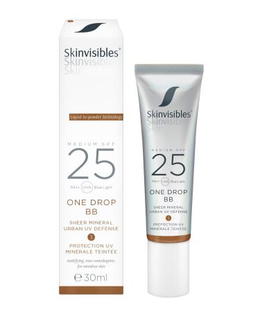 Skinvisibles One Drop BB Ebony SPF 25: Matting mineral BB-UV protection for all skin types.Non-comedogen without animal experiments and vegan 30 ml