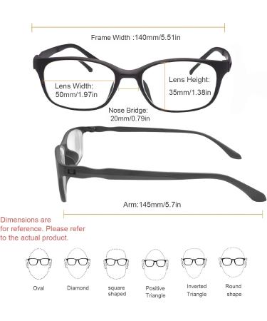 Shop Miryea Retro Myopia Glasses for Men & Women - Anti Blue Light Short-Sighted Gauges - Stylish Black Glasses - 1.0x - Buy Online on GoSupps.com