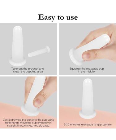 2 Pcs Facial Cupping Set Silicone Cupping Set Massage Cupping for Face Body Eye Anti-Aging Facial Care (White) - Buy Online on GoSupps.com