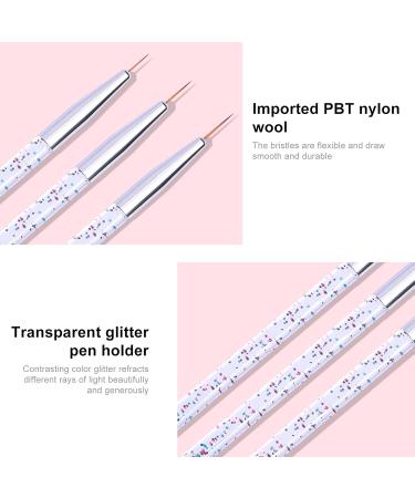 3Pcs/Set Colorful Nail Painting Pen Colorful Surface Ergonomics Handle Ultra Thin Flower Design Stripes Lines Liner DIY Drawing Pen for Manicure Glitters Diy Nail Art Decoration - Buy Online on GoSupps.com