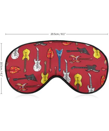 I Love Guitars Sleep Mask - Adjustable Strap Eye Cover for Sleeping Men and Women - Blocks Light for Night, Travel, Nap - Buy Online on GoSupps.com