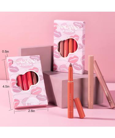 Shop 6 Colors Matte Lipstick & Lip Liner Pencil Set - Waterproof Long Lasting Professional Lip Makeup Kit - Buy Online on GoSupps.com