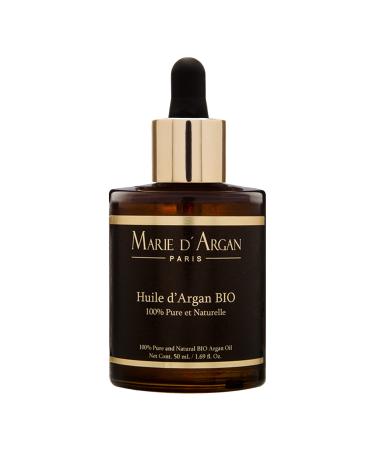 MARIE D'ARGAN Pure Moroccan Argan Oil Natural Organic and Vegan 50 ml Stimulates growth of eyelashes beard improves skin and nails Vitamin E and Omega 3 and 6.