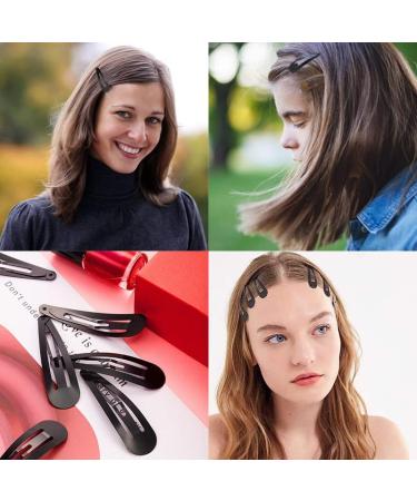 RIENER 150 PCS Black Snap Hair Clips 2 inch Non-Slip Metal Hair Clip Barrettes Baking Paint Protection Hair Barrettes for Kids Teens Girls and Women - Buy Online on GoSupps.com
