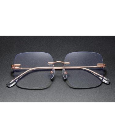 Rongchy Rimless Blue Light Blocking Glasses for Men & Women | Gold Eyeglasses for TV Phone & Computer Gaming - Buy Online on GoSupps.com