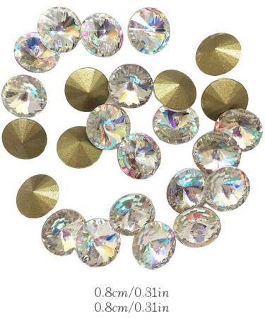 dijiusidy Nail Rhinestones Manicure Decorations Multiple-Shape Multi-color Glass DIY Decor Stickers Eye-catching Beauty Tools 8mmRound Satellite - Buy Online on GoSupps.com