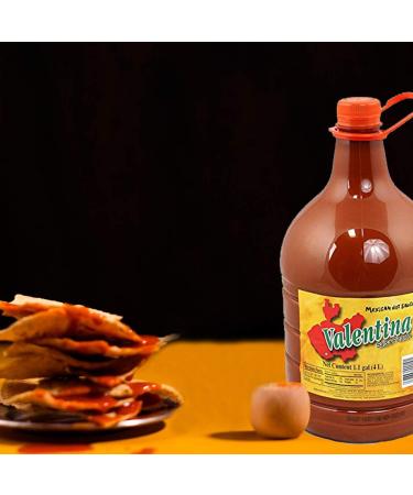 Valentina Mexican Hot Chile Sauce 4L (1.1 Gal) - Spicy Salsa Seasoning Salt Spice Mix for Chips & Snacks - 135.25 Fl Oz (1 Pack) - Buy Online on GoSupps.com