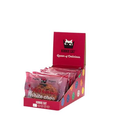 Kookie Cat Wild Berries - Vegan Cookies Individually Wrapped Gluten Free Soya Free Organic Almond & Oat - 12 X 50g Multipack