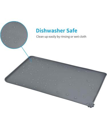 Buy AUDWUD Silicone Waterproof Pet Feeding Mat - Anti-Slip Dog & Cat Bowl Mat 61x41 cm Gray | International Shipping - Buy Online on GoSupps.com
