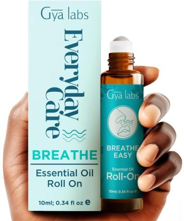 Eucalyptus & Breathe Roll On Set - Essential Oils Aromatherapy Roll On with Essential Oil Set - 2x0.34 fl oz - Gya Labs - Buy Online on GoSupps.com