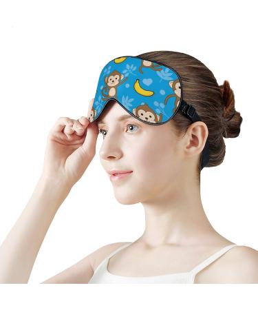 Monkeys and Bananas Soft Sleep Mask - Adjustable Eye Cover for Effective Shading | Funny Blindfold for Men & Women - Perfect for Travel & Sleep - Buy Online on GoSupps.com