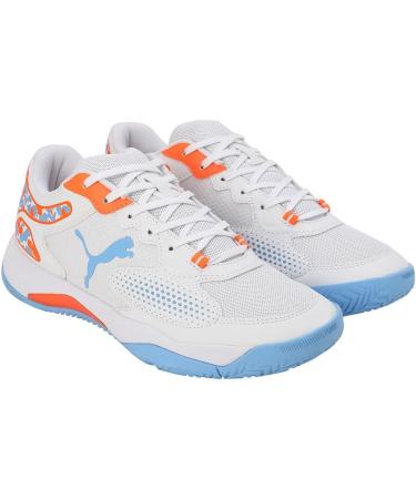 PUMA Unisex Solarcourt Rct Tennis Shoe - Size 42 EU | White Black & Light Blue | International Shipping Available - Buy Online on GoSupps.com