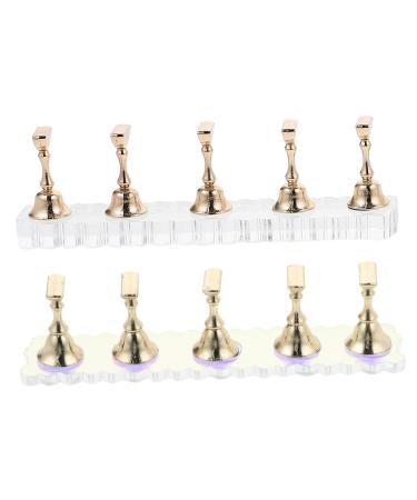 minkissy 2 Sets Nails Tool Show Rack Nail Painting Stand Nail Stand for Press on Fake Nail Holder Press on Nail Holder Nail Stands Nail Art Kits Fake Nail Stand Accessories Acrylic Metal