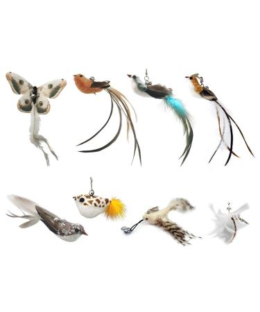 DONGKER 8pcs Cat Rod Replacement Feathers Interactive Cat Replacement Feathers With Bell for Cat Wand Toys Chasing Toys - Buy Online on GoSupps.com