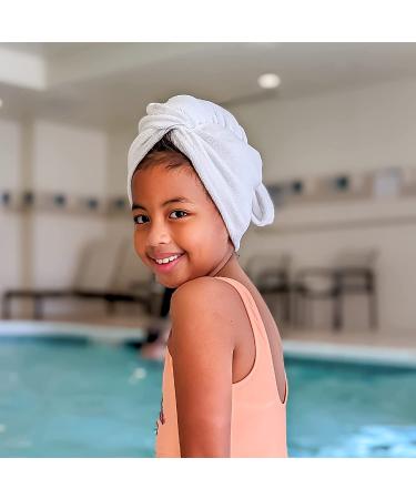 Turbie Twist Microfiber Hair Towel Wrap 4 Pack | Quick Dry Hair Turbans for Curly, Long & Thick Hair - Pink, Blue, Grey & White - Buy Online on GoSupps.com