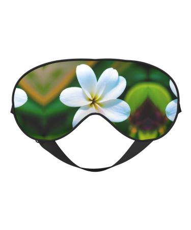 SSIMOO Hawaii Flower 1 Print Ultra-Soft Light-Blocking Eye Mask for Optimal Comfort and Restful Sleep Black