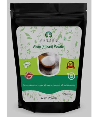 AYURVEDASHREE Alum Powder 200 Gm | Food Grade | Granulated Powdered Alum | Food Preservative Preserving Pickles | phitkari | Fitkari | 100% Only Alum powder | Potassium Alum Powder | Nothing Added - Buy Online on GoSupps.com