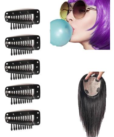 Chunni Dupatta Clips Chunni Clips Strong Chunni Clips Pins Chunni Clips Comb Wig Clips Dupatta Clip 10-Teeth Strong Chunni Grip Hair Clip Chunni Grip Clips with Fixed BB Clip Easy (Black*5)