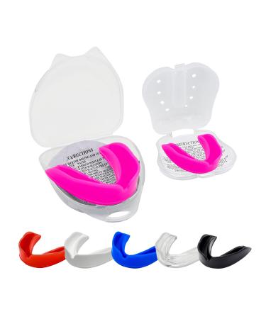 Mouth protection - mouth protection for adults seniors junior children adolescents ideal for school fight sport rugby football hockey muay Thai MMA boxing martial arts basketball (age 8 + pink) Junior Age 8+ rose