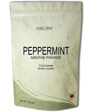 Pure Peppermint Leaves Herbal Tea by Marcoina - Cut Loose Leaves 113g in Resealable Bag Caffeine-Free Tea from USA - Perfect for Hot Brews - Known as Mentha piperita L. mint and Mentha tea - 4oz. Peppermint Leaves Cut 113-g. / 4-oz. - Buy Online on GoSupps.com