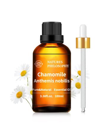 Chamomile Essential Oil 100ML 100% Pure Chamomile Oil Essential Oils for Diffuser & Aromatherapy Massage Soap Making