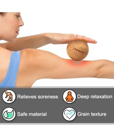 COENGWO Cork Massage Ball Set - Myofascial Release & Trigger Point Therapy Kit with Carry Bag - 3 Balls for Muscle Knots & Deep Tissue Relief - Buy Online on GoSupps.com