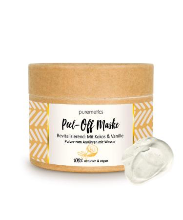 Puremetics peel-off mask "Cocos vanilla" (65g 7 applications) for all skin types |Zero Waste |100% natural vegan & plastic -free |Natural cosmetics without plastic - Buy Online on GoSupps.com